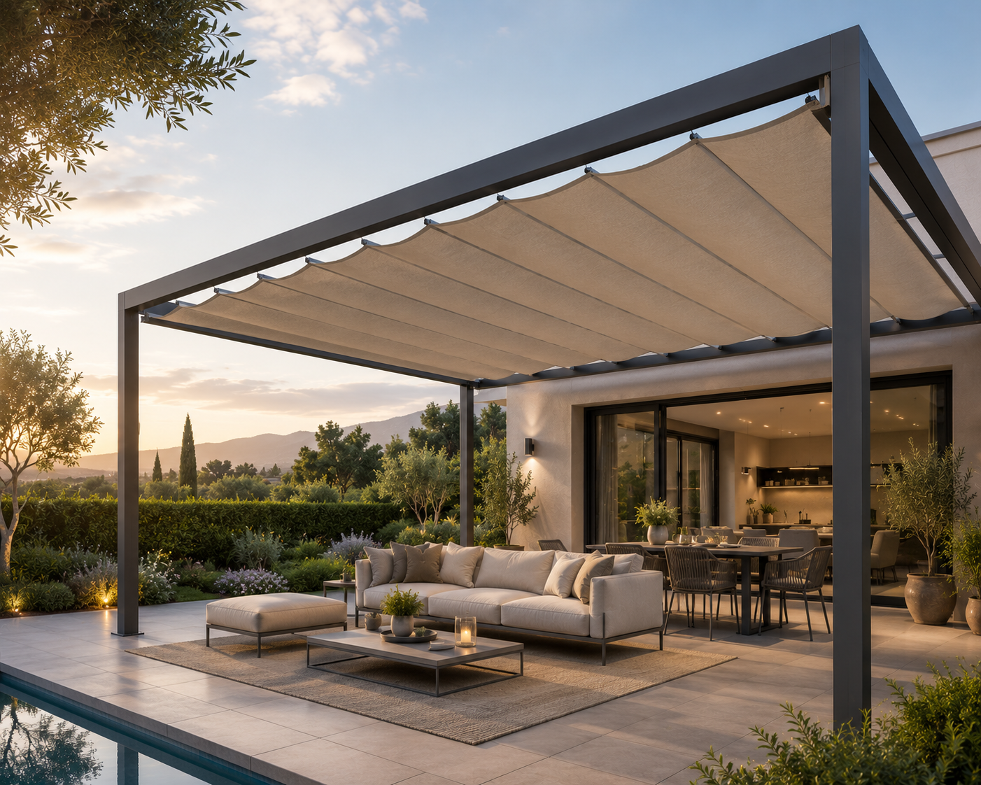 Pergola à toile